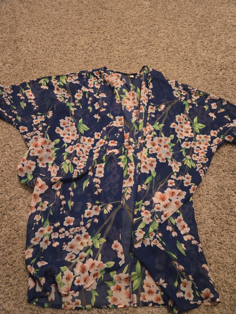 Floral Navy Sheer Kimono Cardigan